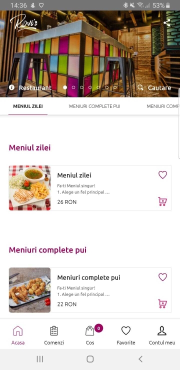 Rovi`s Delivery - Mobile app for restaurants with food delivery at home